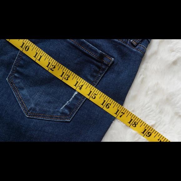 OLD NAVY Dark Wash Distressed Hi Rise Skinny Jeans - Picture 5 of 9